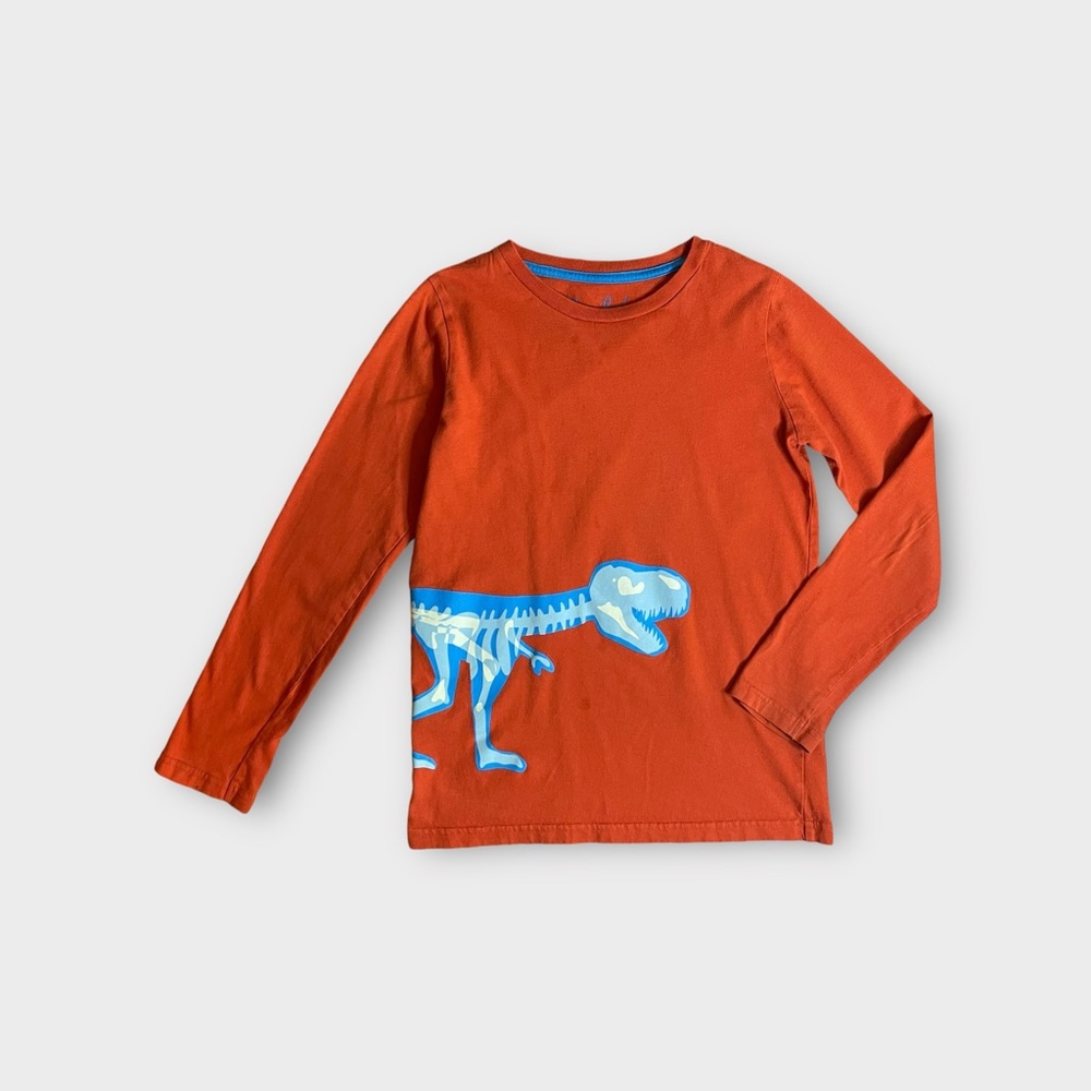 Mini Boden X-ray Skeleton Dinosaur Graphic Long Sleeve Shirt